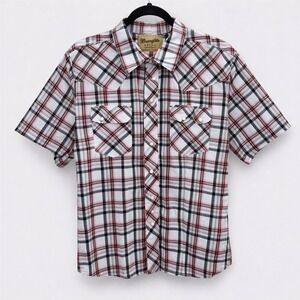 Wrangler Retro Mens Plaid Pearl Snap Western Yoke Sawtooth Pocket Shirt Size XL